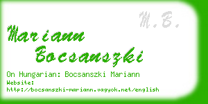 mariann bocsanszki business card